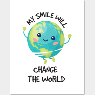 My Smile Will Change The World T-shirt, Unique Gift for Wife or Husband  Funny Gift Father's Day Posters and Art